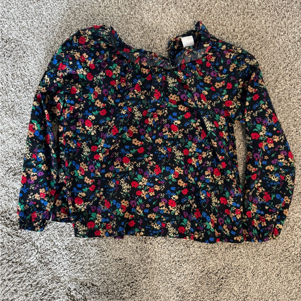 Floral Long Sleeve Blouse Girls 5